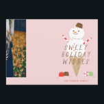 Carte de Noël Snowcone - rose<br><div class="desc">Cette adorable carte illustrée présente un véritable cône de neige avec des bonbons.</div>