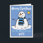 Carte de Noël Snowman amusant Belle femme<br><div class="desc">Dessin de bonhomme de neige amusant sur une carte de Noël festive. Carte de Noël pour une belle femme.</div>