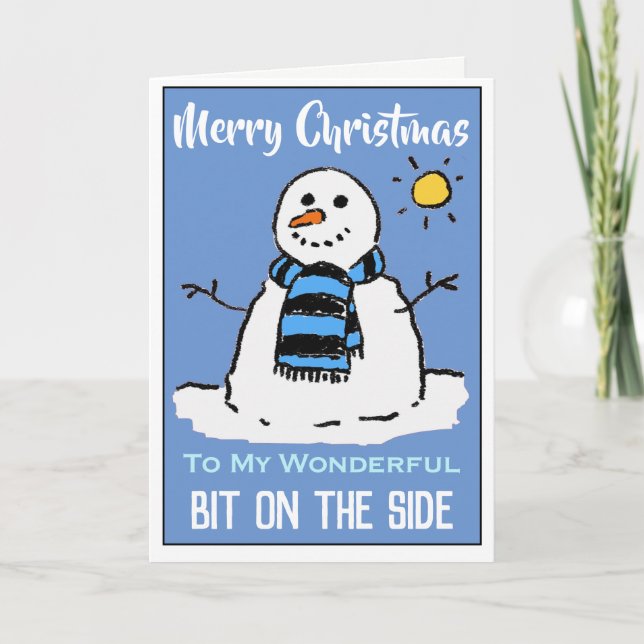 Carte de Noël Snowman amusante pour une maîtresse (Devant)