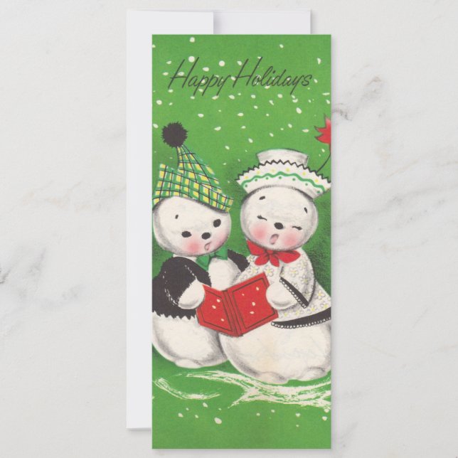 Carte de Noël Snowman Couple Flat (Devant)