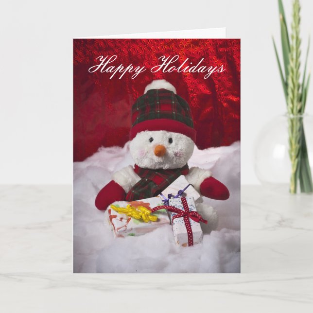 Carte De Noël Snowman Et Cadeaux (Devant)