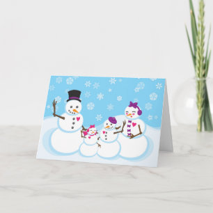 Carte de Noël Snowman Family Portrait