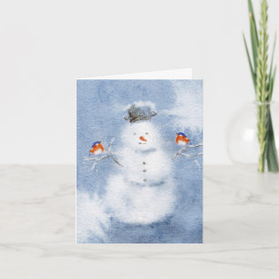 Carte de Noël Snowman Festif