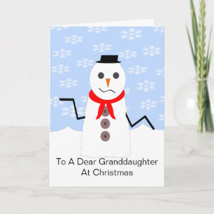 Carte de Noël Snowman Grandgirl