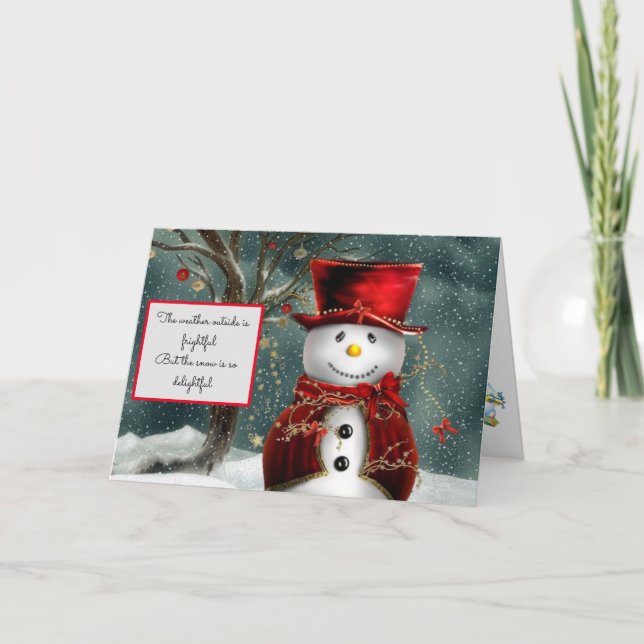 Carte de Noël Snowman Pas d'endroit pour aller nei (Devant)