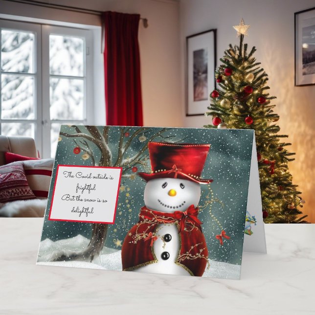 Carte de Noël Snowman Personnaliser Photo & Noms (Créateur téléchargé)