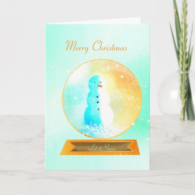 Carte de Noël Snowman Snow Globe (Devant)