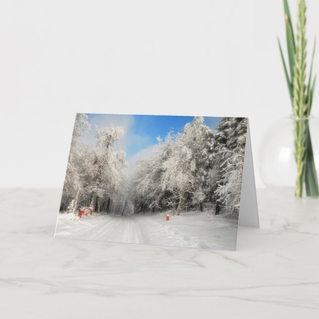 Carte de Noël Snowy Country Road (Devant)
