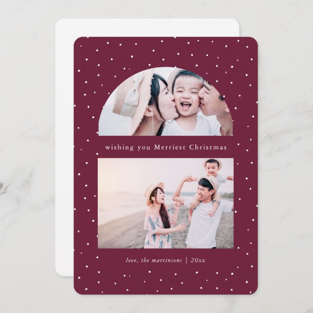 Carte de Noël Snowy Globe Photo Graphique (Devant / Derrière)