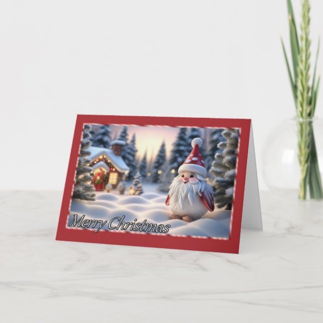 Carte de Noël Snowy Gnome (Devant)