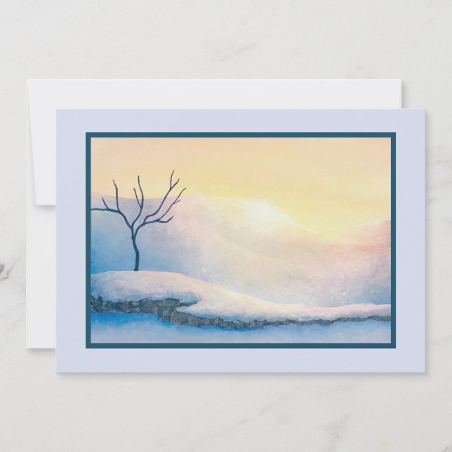 Carte de Noël Snowy Sunrise (message vide) (Devant)