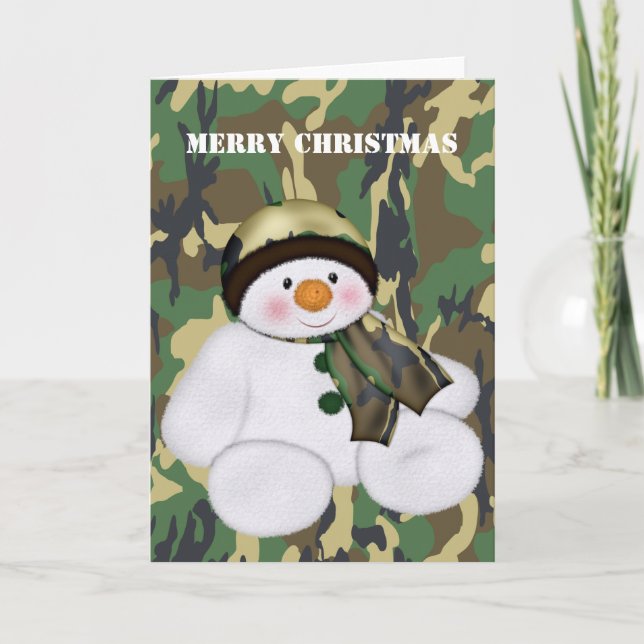 Carte de Noël Soldat Snowman (Devant)