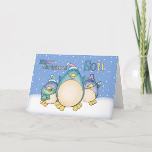 Carte de Noël Son Avec Pingouins