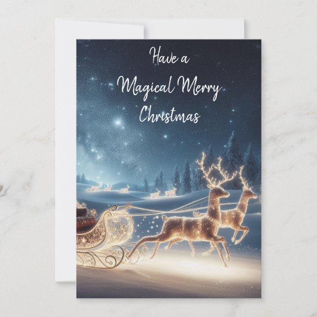 Carte de Noël Souhaits d'Hiver Enchantés (Devant)