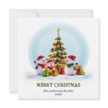 Carte de Noël Sourires enneigés et Joie des Fêtes