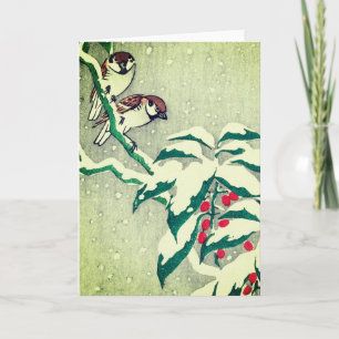 CARTE DE NOËL SPARROW RED BERRIES