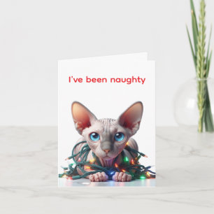 Carte de Noël Sphynx Cat