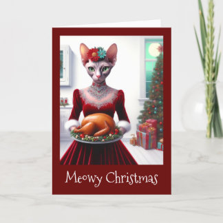 Carte de Noël | Sphynx Chat Lady Xmas Turquie