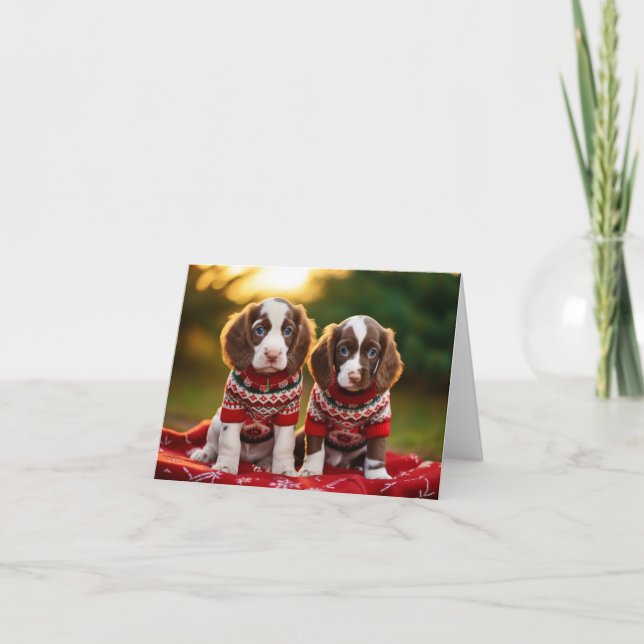 Carte de Noël Springer Spaniel (Devant)