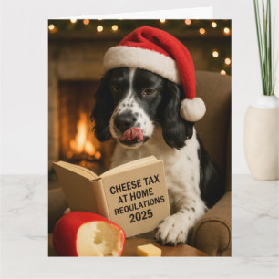 Carte de Noël Springer spaniel  'Taxe sur le froma