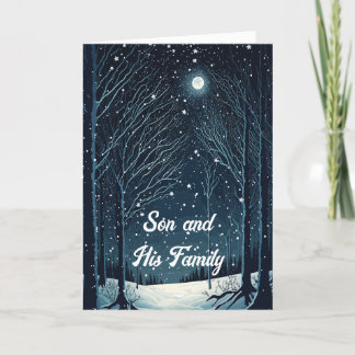 CARTE DE NOËL STARRY POUR FILS ET FAMILLE