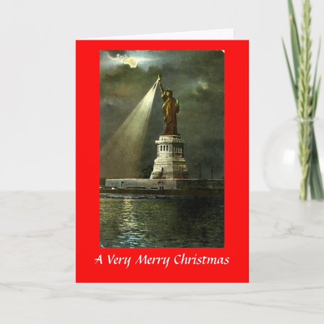 Carte de Noël - Statue de la Liberté (Devant)