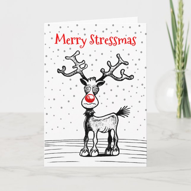Carte de Noël Stressmas de Rudolph (Devant)