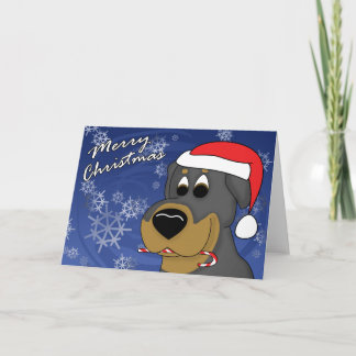 Carte de Noël sucre de canne Rottweiler
