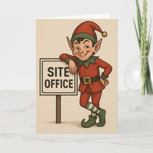 Carte de Noël sur le thème de la construction Elfe (Devant)