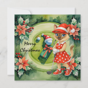 Carte de Noël sur le thème du golf pour les femmes