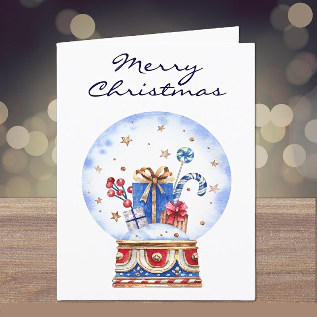 Carte de Noël sur mesure, Magic Snow Globe Joyeux (Créateur téléchargé)