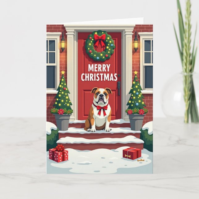 Carte de Noël Sweet Dog Home (Devant)