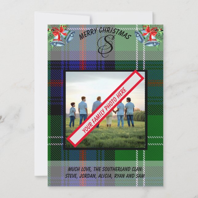 Carte de Noël Tartan du clan écossais Sutherland (Devant)