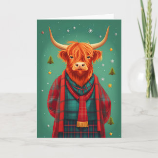 Carte de Noël Tartan Highland