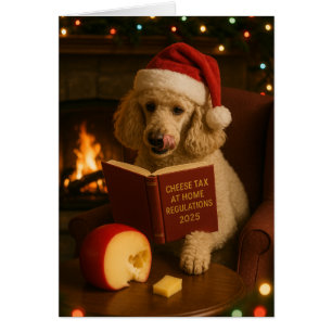 Carte de Noël 'Taxe fromage' Caniche