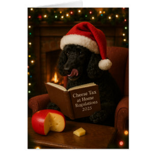 Carte de Noël 'Taxe fromage' Caniche