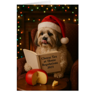 Carte de Noël 'Taxe fromage' pour Shih Tzu
