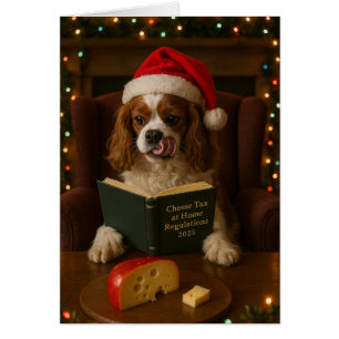 Carte de Noël 'Taxe sur le fromage' Cavalier King 