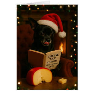 Carte de Noël 'Taxe sur le fromage' de Chihuahua