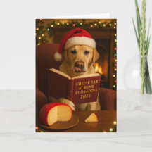 Carte de Noël 'Taxe sur le fromage' Labrador Retri