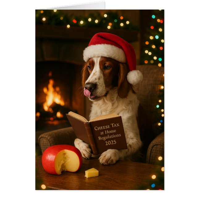 Carte de Noël 'Taxe sur le fromage' pour Foxhound (Devant)