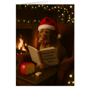 Carte de Noël 'Taxe sur le fromage' pour le Vizsla