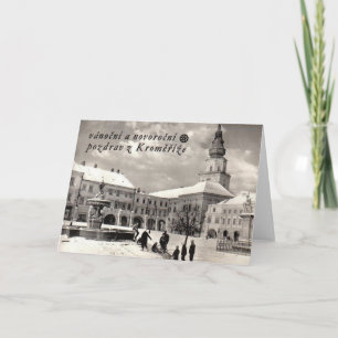 Carte de Noël tchèque vintage et de nouvelle année