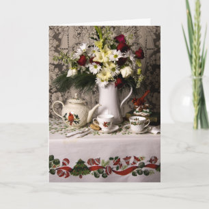 Carte de Noël Teatime Floral Still Life 2009