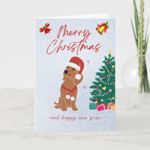 Carte de Noël Teckel