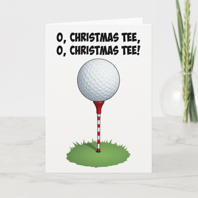 Carte de Noël Tée de Golf Pun (Devant)