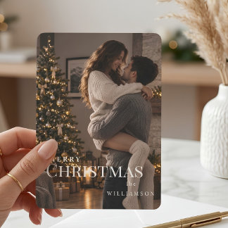 Carte de Noël tendance 2 photos couple