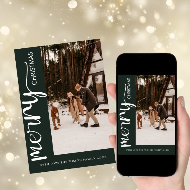 Carte de Noël tendance et moderne avec photo (Créateur téléchargé)