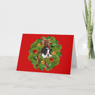 Carte de Noël Terrier de Boston