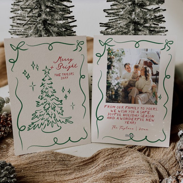 Carte de Noël tirée à la main Cartes de fin de ann (Créateur téléchargé)